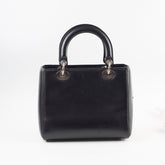 Christian  Dior Medium  Calfskin Embroidered Crystal Lady Dior Bag Black